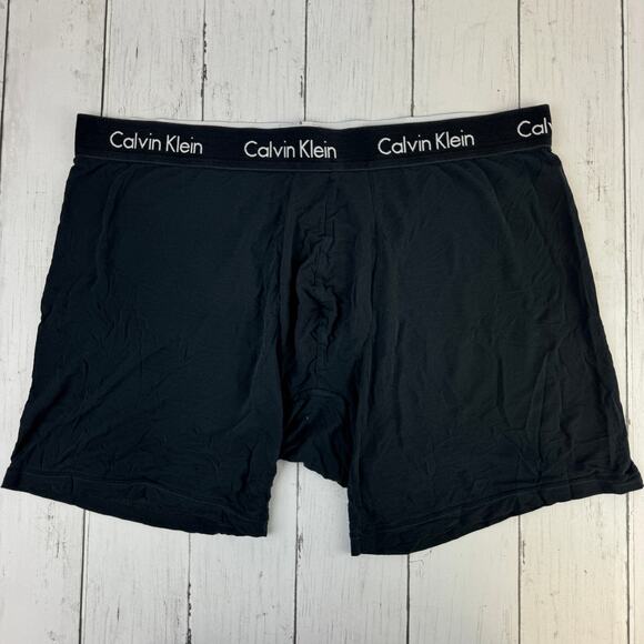Calvin Klein Black Cotton/Lycra Modal Boxer Brief 6" Inseam Underwear Size XL - Picture 1 of 7